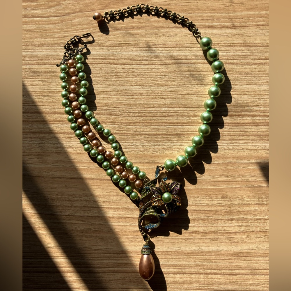 Heidi Daus Multicolor Floral Pearl Necklace